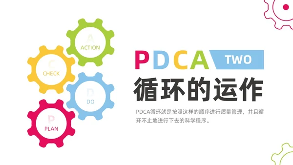 彩色商务简约水彩PDCA循环工作方法培训PPT课件pdca