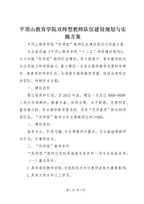 平顶山教育学院双师型教师队伍建设规划与实施方案 (5).docx