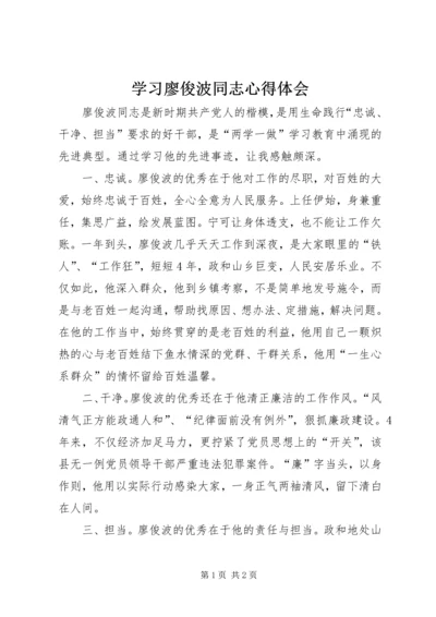 学习廖俊波同志心得体会 (4).docx