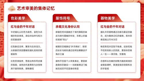 米红色3D关于续写中式婚礼的文化传承篇章主题PPT模板