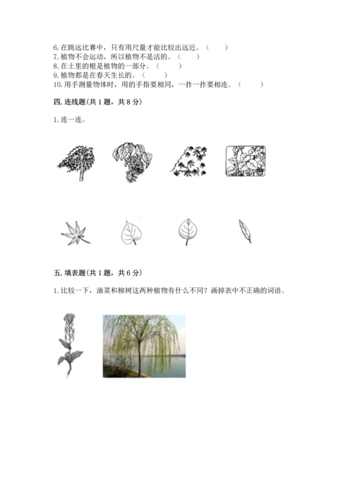 教科版科学一年级上册期末测试卷（夺冠系列）.docx