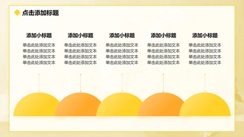 黄色小清新风花团锦簇主题汇报PPT模板