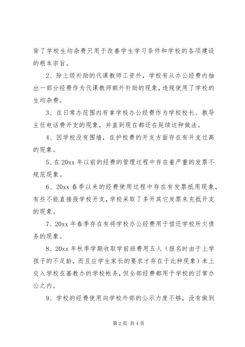 小学经费使用情况自查报告范文.docx