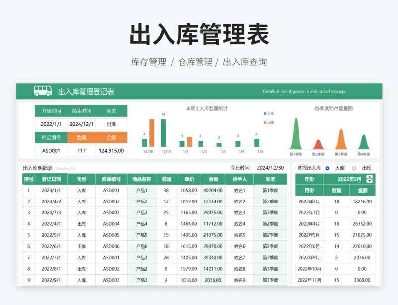 出入库管理登记表