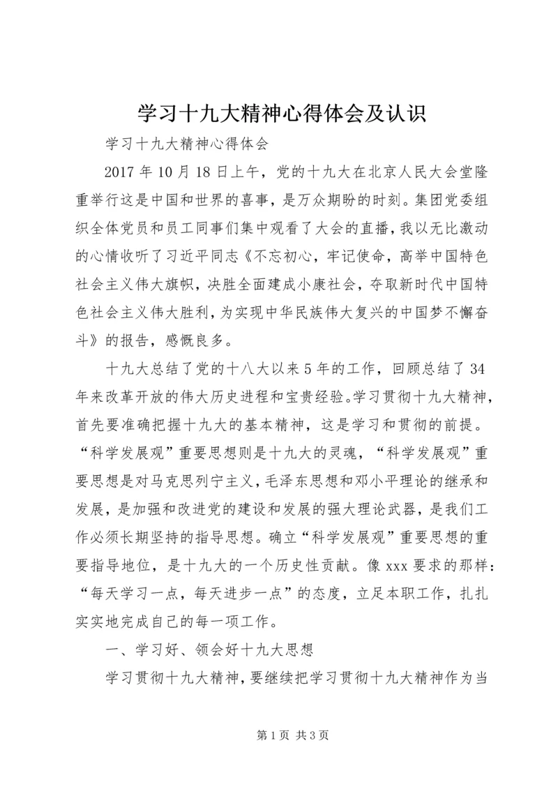 学习十九大精神心得体会及认识_2.docx