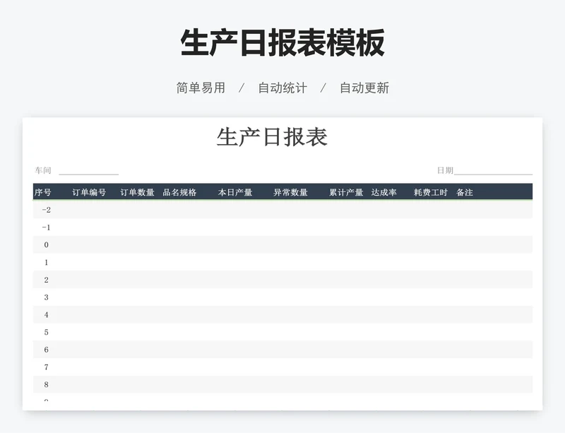 生产日报表模板