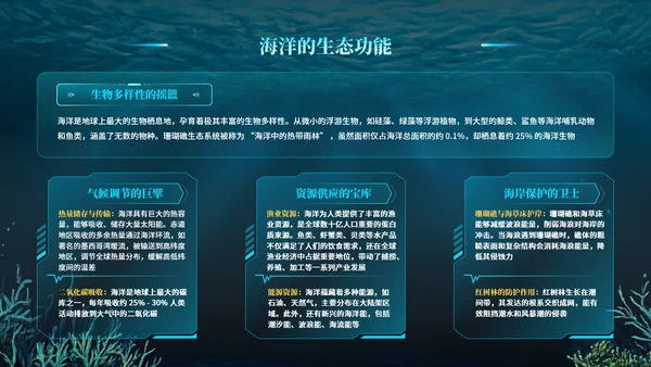 蓝色科技风世界海洋日PPT模版