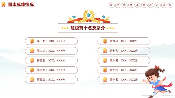 水墨插画风高三期末家长会高考冲刺家长会PPT