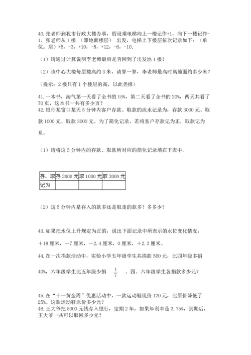 六年级小升初数学解决问题50道带答案（能力提升）.docx