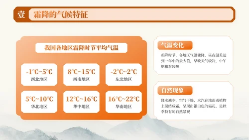 橙色中国风霜降节气知识PPT模板