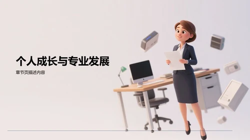 灰色3D风转正答辩述职PPT主题
