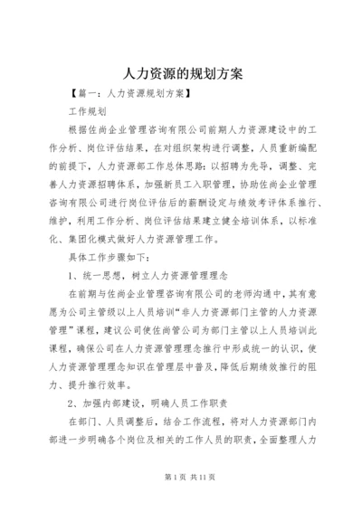 人力资源的规划方案.docx