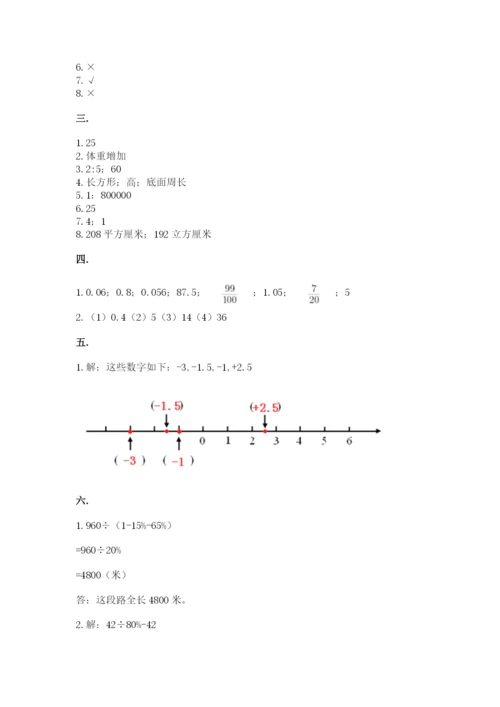 青岛版六年级数学下学期期末测试题含完整答案（考点梳理）.docx