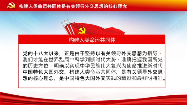 外交思想学习纲要构建人类命运共同体PPT模板