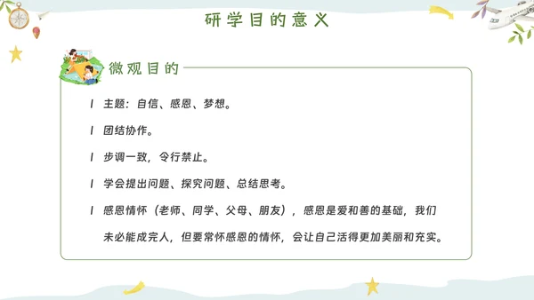 绿色小清新研学旅行报告PPT模板