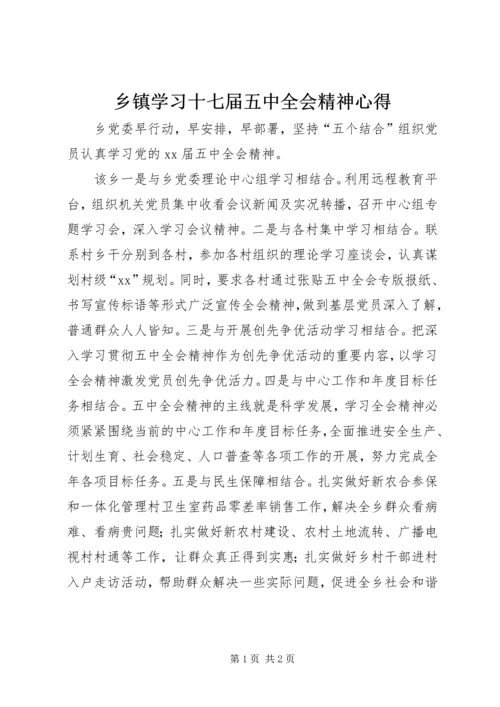 乡镇学习十七届五中全会精神心得.docx