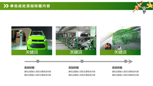 绿色环保新能源汽车PPT动态模板