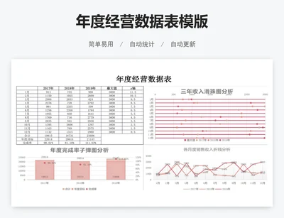 年度经营数据表模版