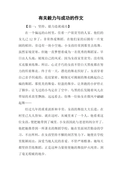 有关毅力与成功的作文.docx