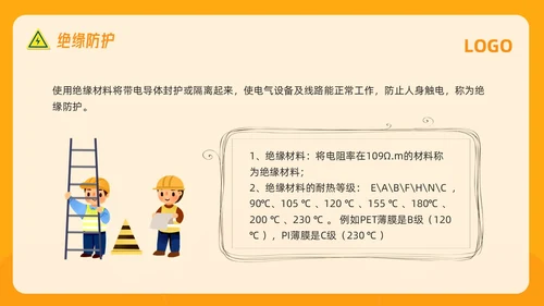 橙色插画电气安全知识培训PPT模板宣传PPT动态PPT安全教育