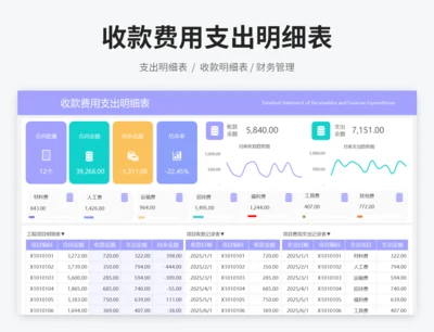 收款费用支出明细表