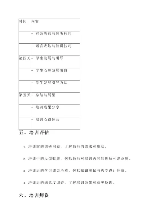 暑期教师学习培训方案