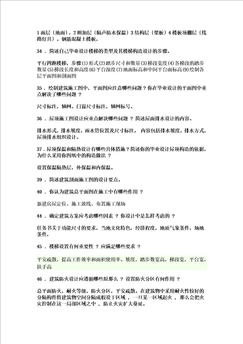 精选建筑设计毕业答辩常用问答资料