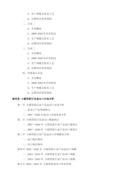 小额贷款项目投资调研及前景预测报告模板.docx