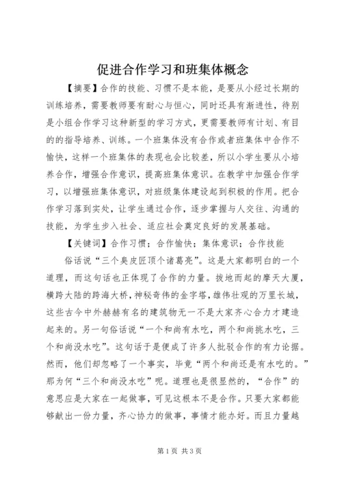 促进合作学习和班集体概念.docx