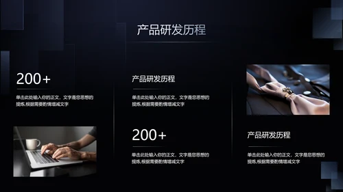 聚合黑色商务风产品发布会PPT模板