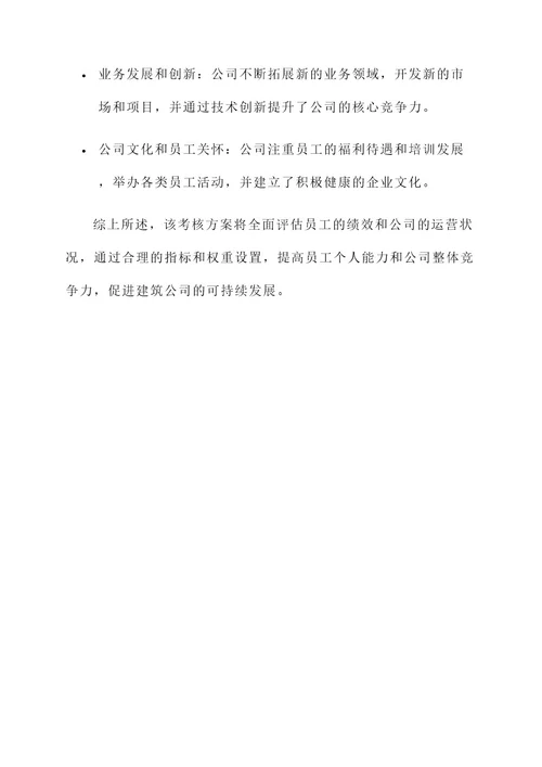 谁有建筑公司的考核方案