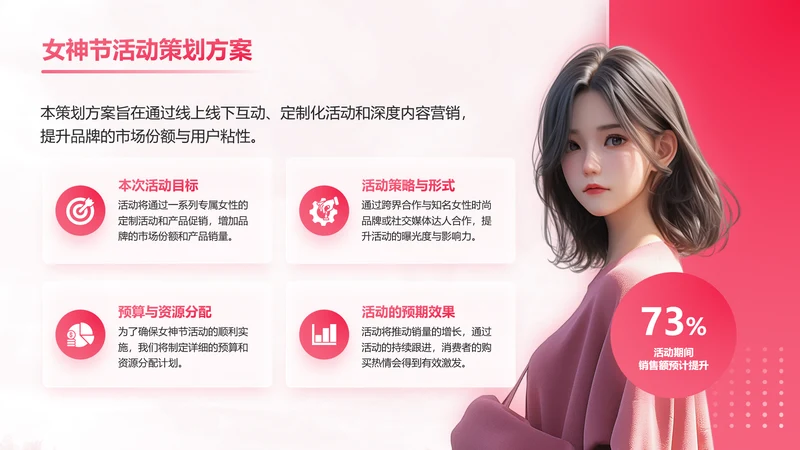 粉色商务风女神节活动策划方案