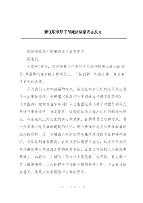 新任职领导干部廉洁谈话表态发言.docx