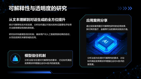蓝色科技风人工智能的未来发展与应用趋势PPT模板