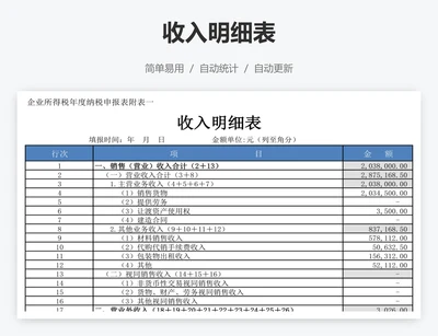 收入明细表