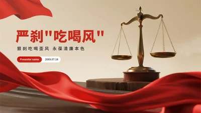 实景风反腐违规吃喝专项整治党建党课PPT模板