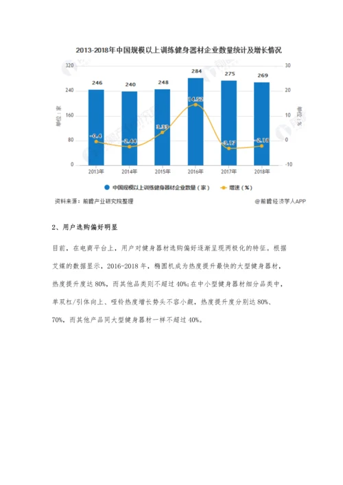 中国训练健身器材行业市场分析市场态势萎靡-用户群体呈现年轻、高知特征.docx