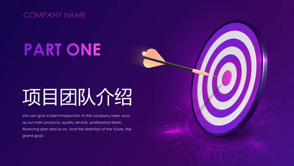 紫色神秘商业项目计划书通用PPT模板