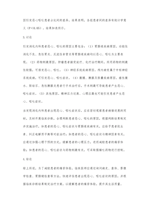 消化内科患者恶心呕吐原因的临床分析曹文.docx