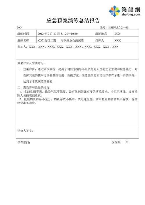 雨季演练记录.docx