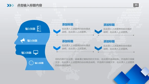 动态商务蓝色述职报告工作总结通用PPT模板