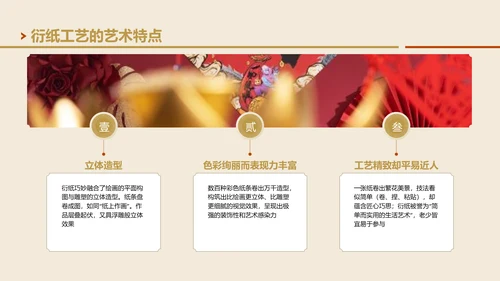 黄色国风非遗衍纸技艺赏析PPT模板