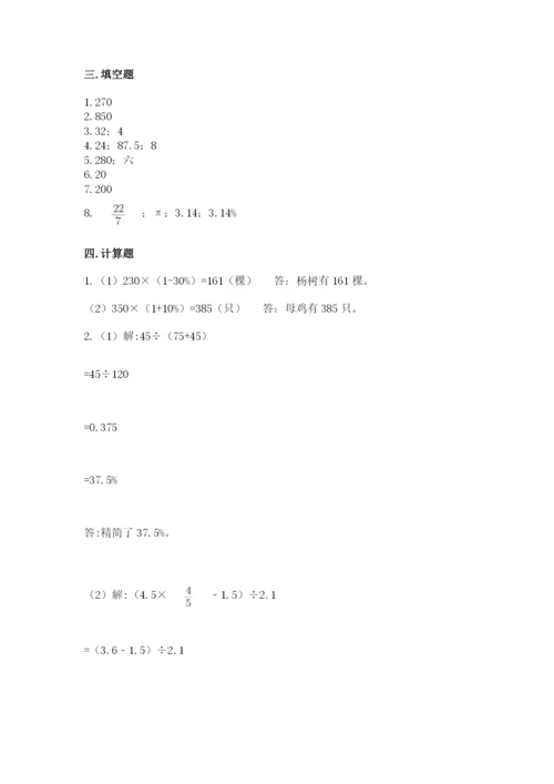 苏教版六年级下册数学期中测试卷（精练）.docx