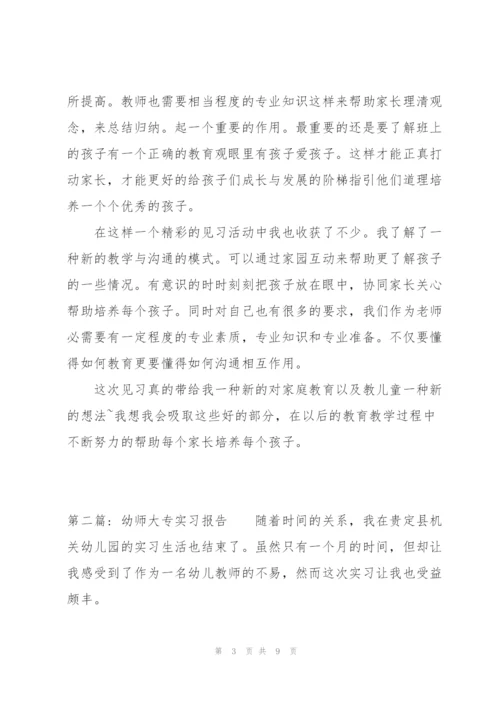 幼师大专实习报告【三篇】.docx