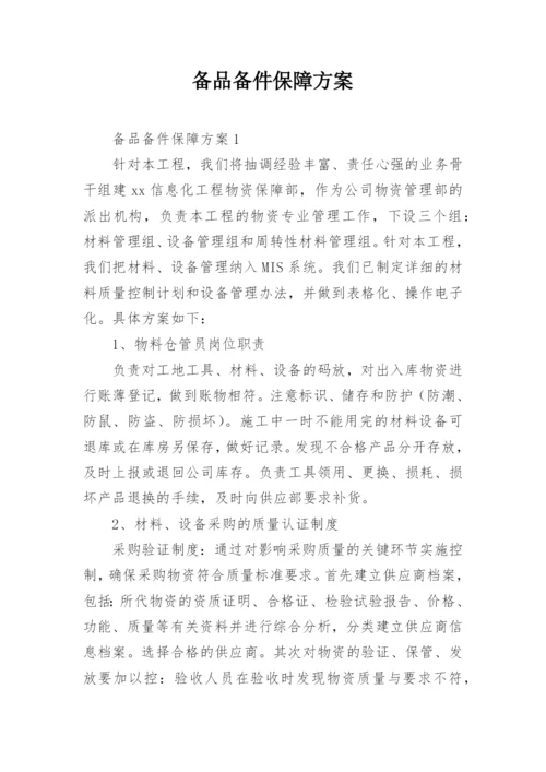 备品备件保障方案.docx