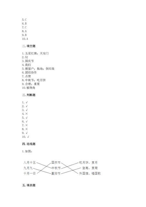 部编版二年级上册道德与法治期中测试卷（全优）word版.docx