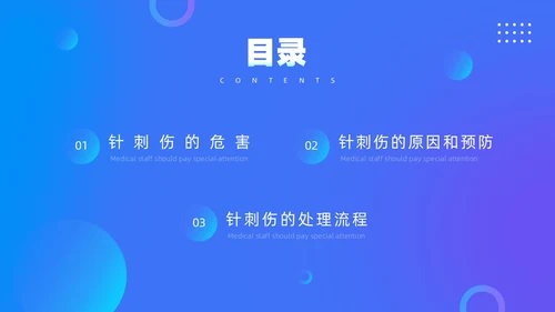 蓝色简约风发生针伤害应急预案PPT模板应急预案培训