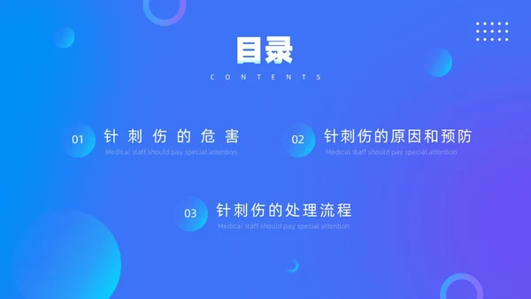 蓝色简约风发生针伤害应急预案PPT模板应急预案培训