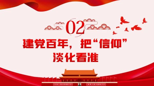 坚定党员信仰党史学习教育专题党课稿PPT模板