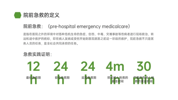 绿色简约商务院前急救护理工作流程培训PPT课件急救知识